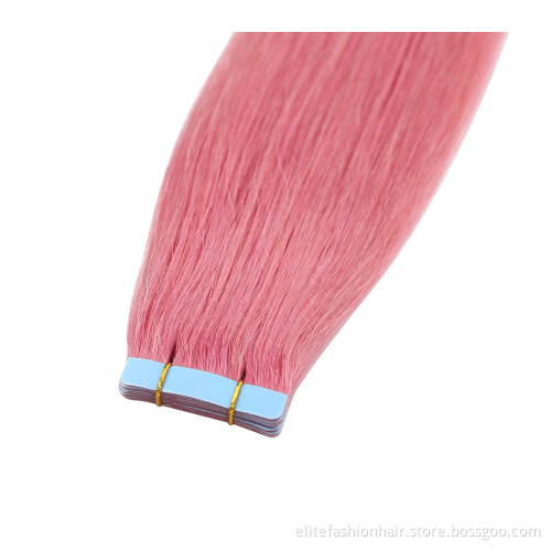 Hot sells high quality double drawn Colored Hair Extensions Straight 100% human tape in hair extensions tape in human hair